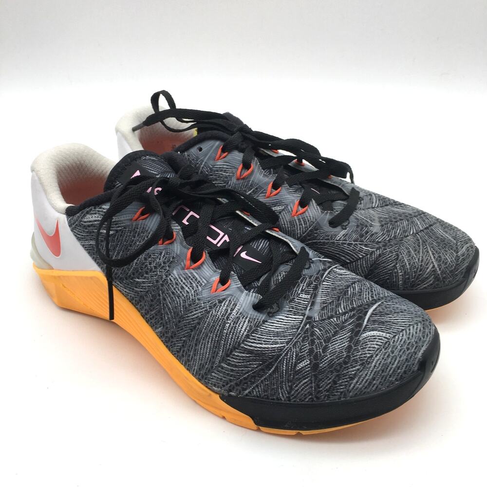 Nike Women's Metcon 5 Training Shoes Sneakers Black Orange Grey AO2982-081